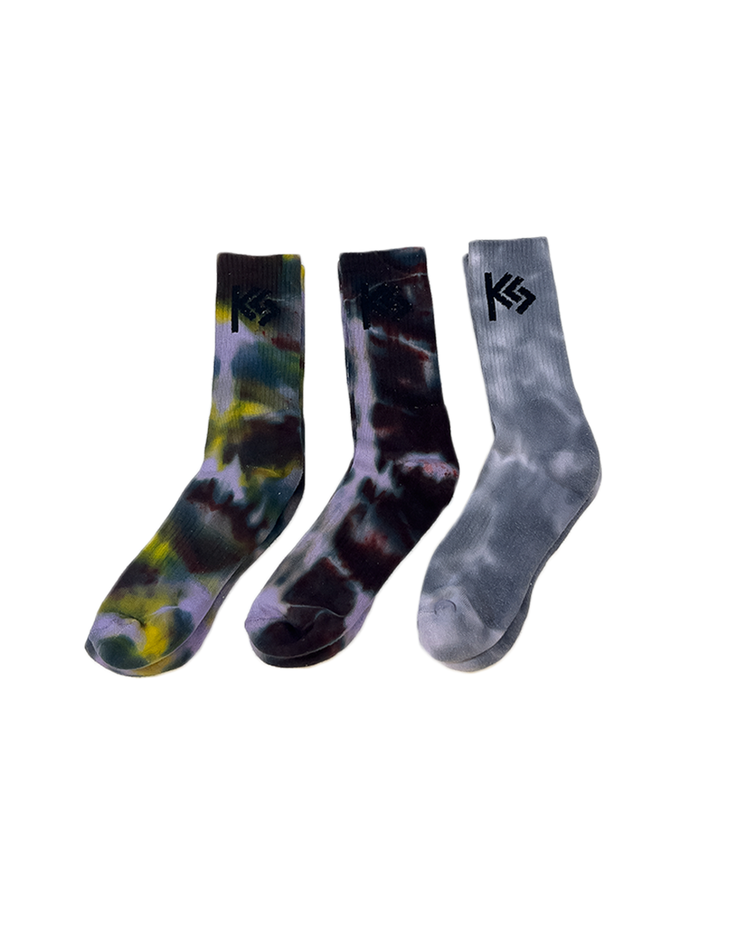 "Caution" Hand-Dyed Crew Socks