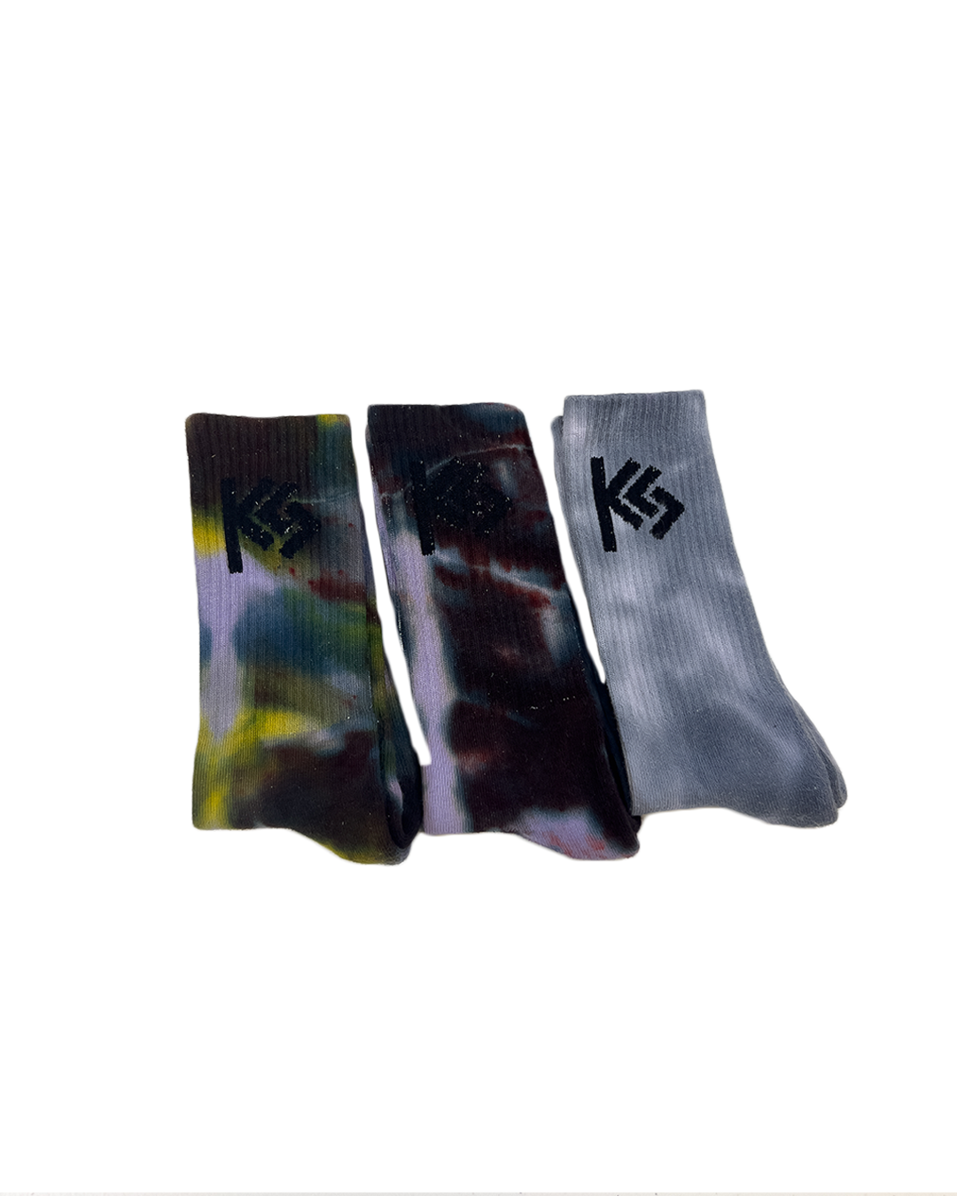 "Caution" Hand-Dyed Crew Socks