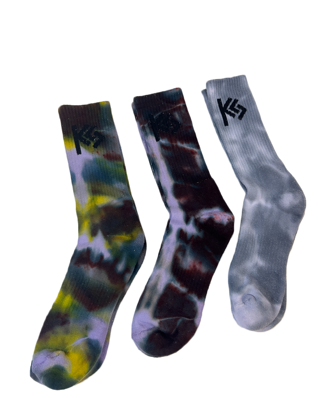 "Caution" Hand-Dyed Crew Socks