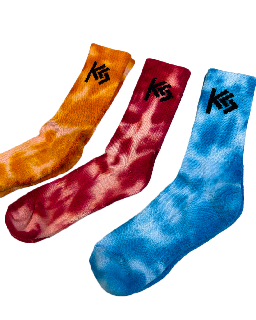 "Fire and Sky" Hand-Dyed Crew Socks