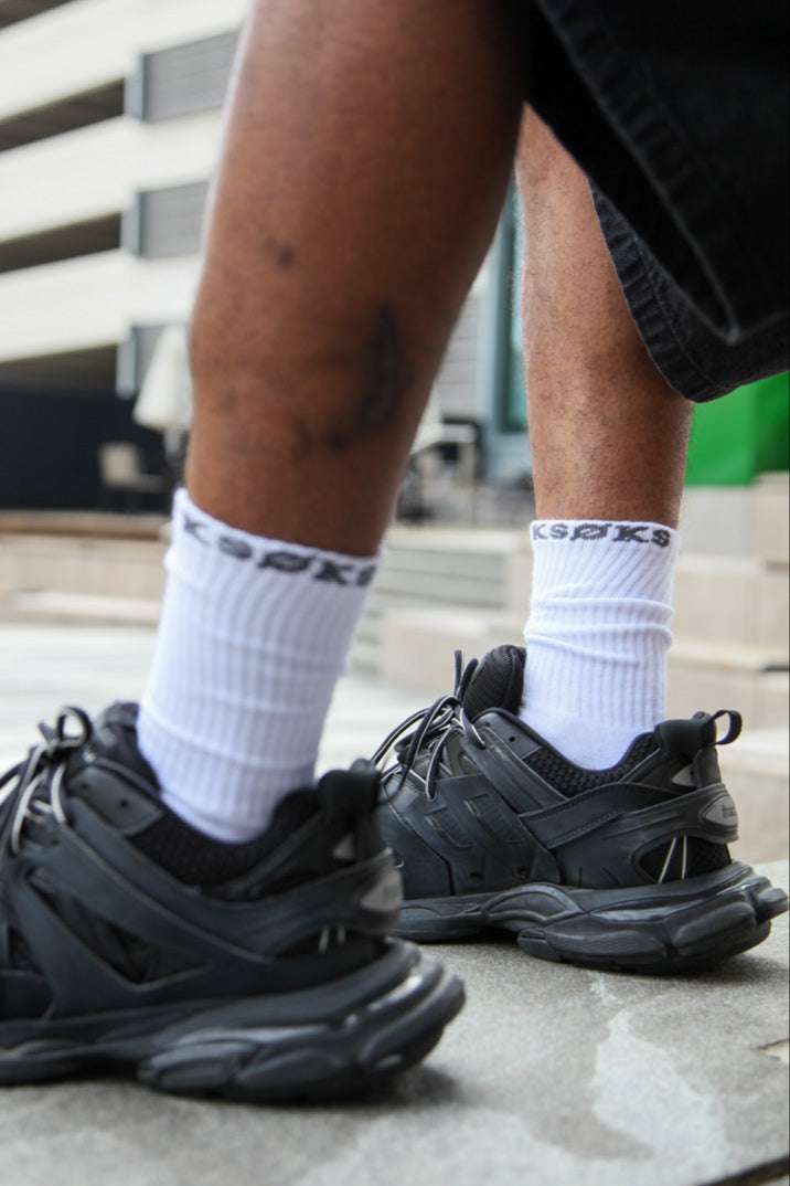 Stamped Cushioned Crew Socks