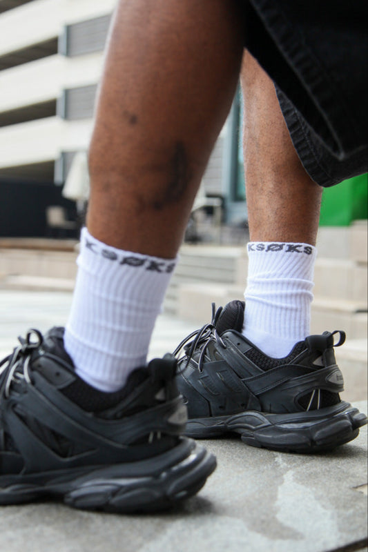 Stamped Cushioned Crew Socks
