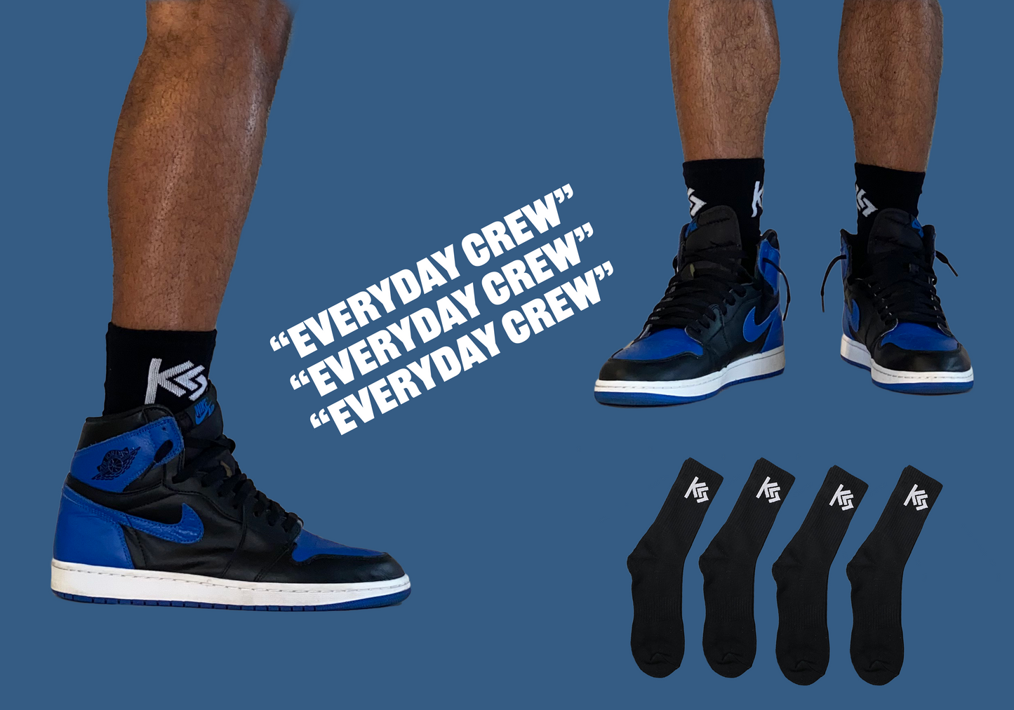 Classic KS Cushioned Everyday Crew Sock - Black