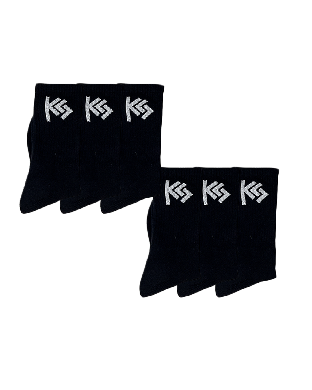 Black Cushioned Everyday Crew Socks