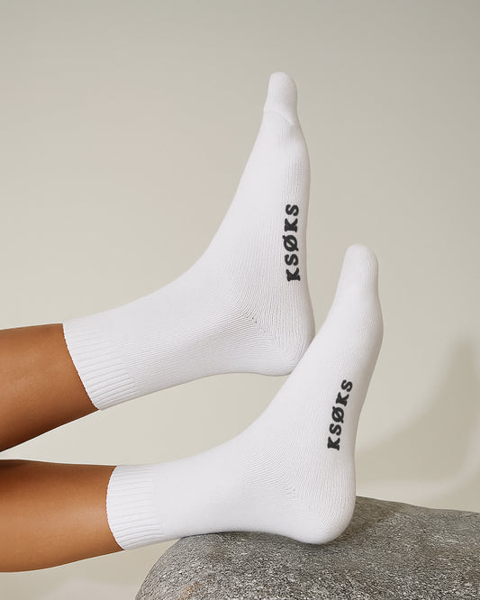 Silent Logo Cushioned Crew Socks