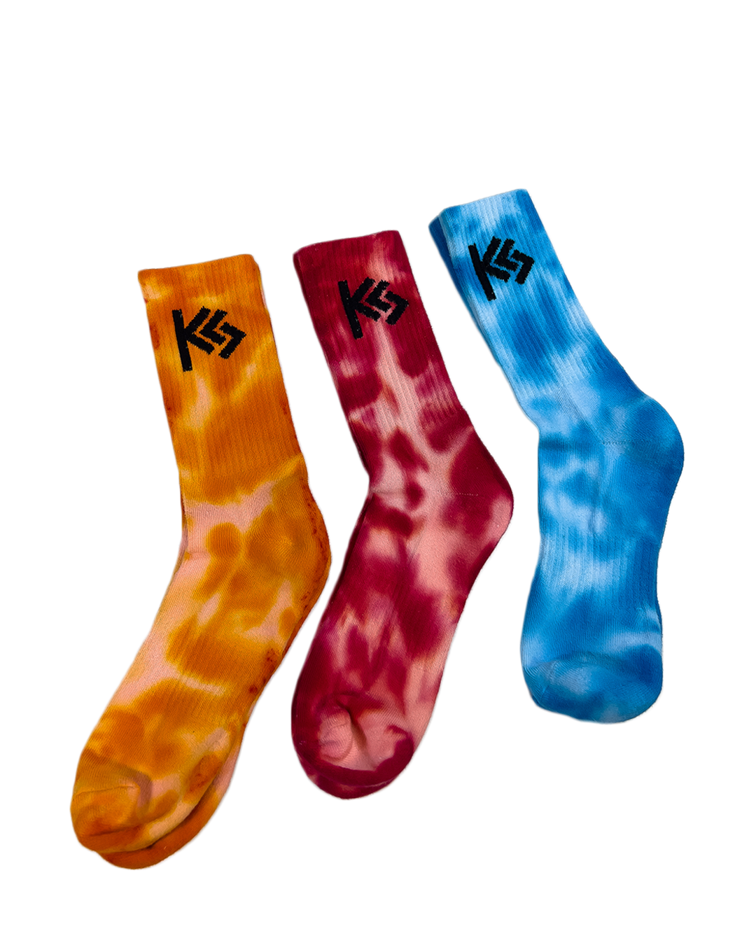 "Fire and Sky" Hand-Dyed Crew Socks