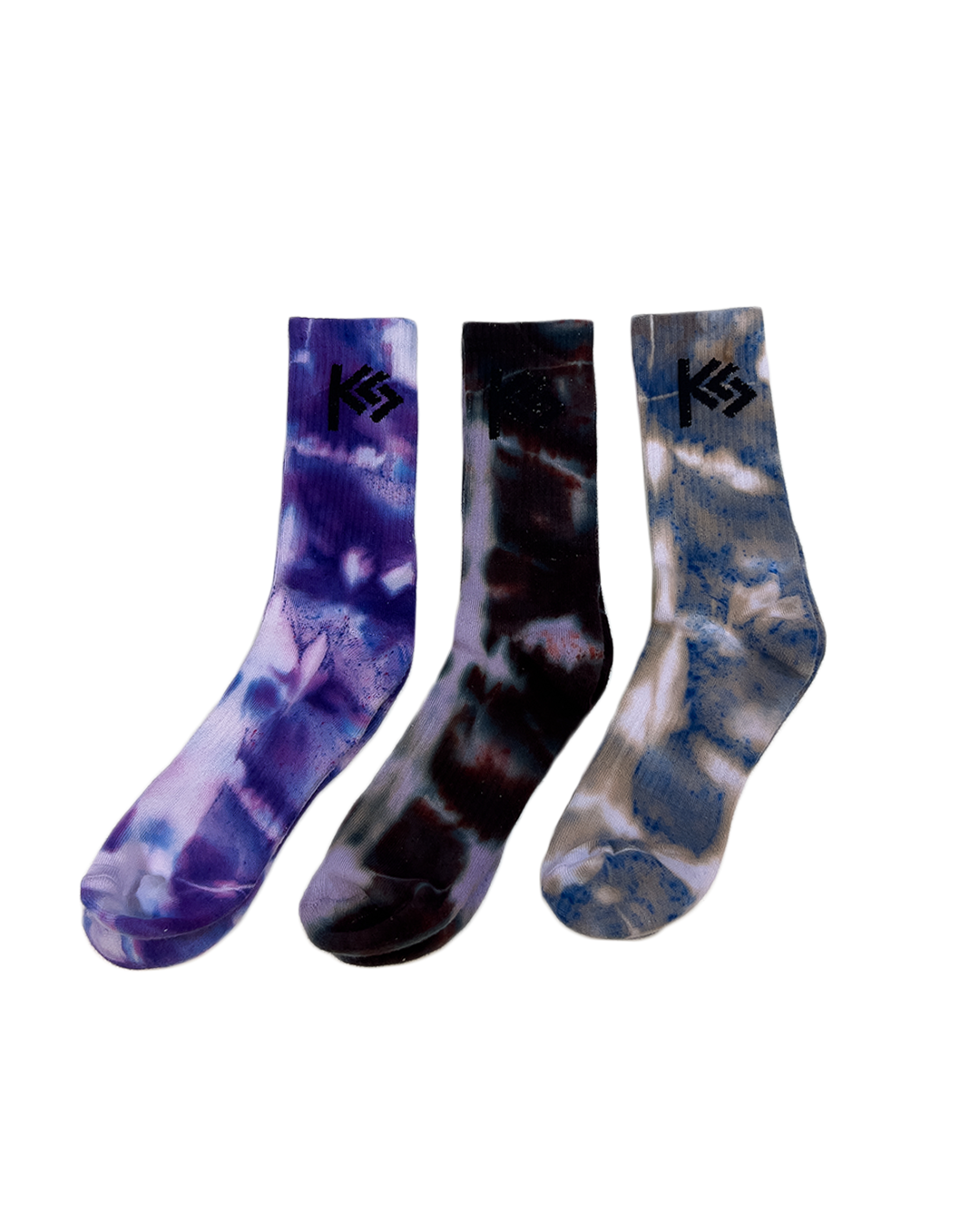 "Shadow Orchid" Hand-Dyed Crew Socks