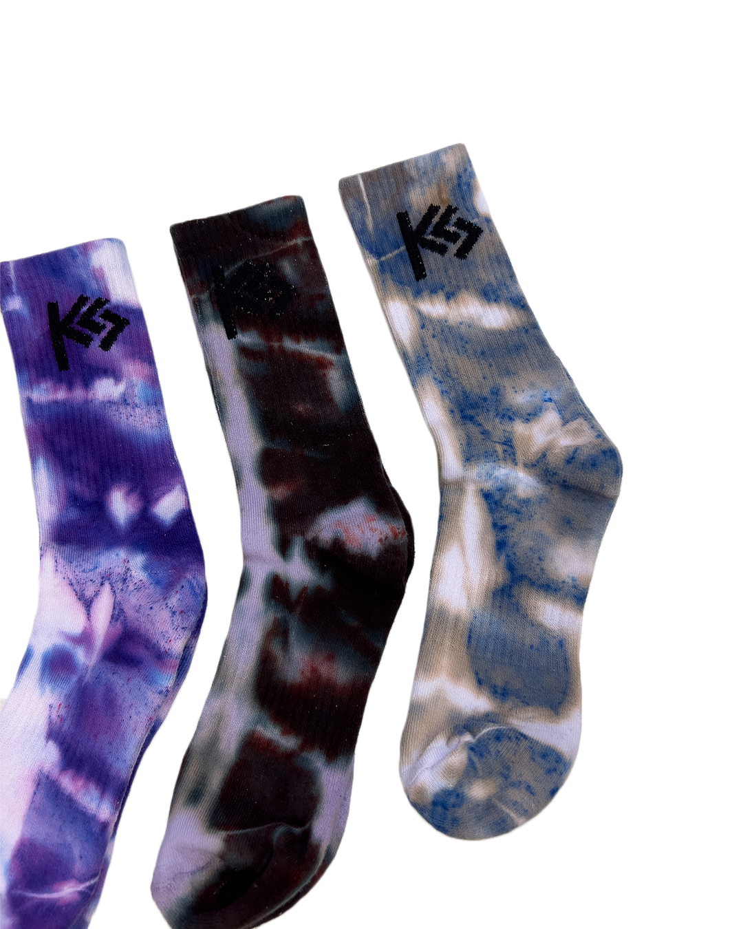 "Shadow Orchid" Hand-Dyed Crew Socks