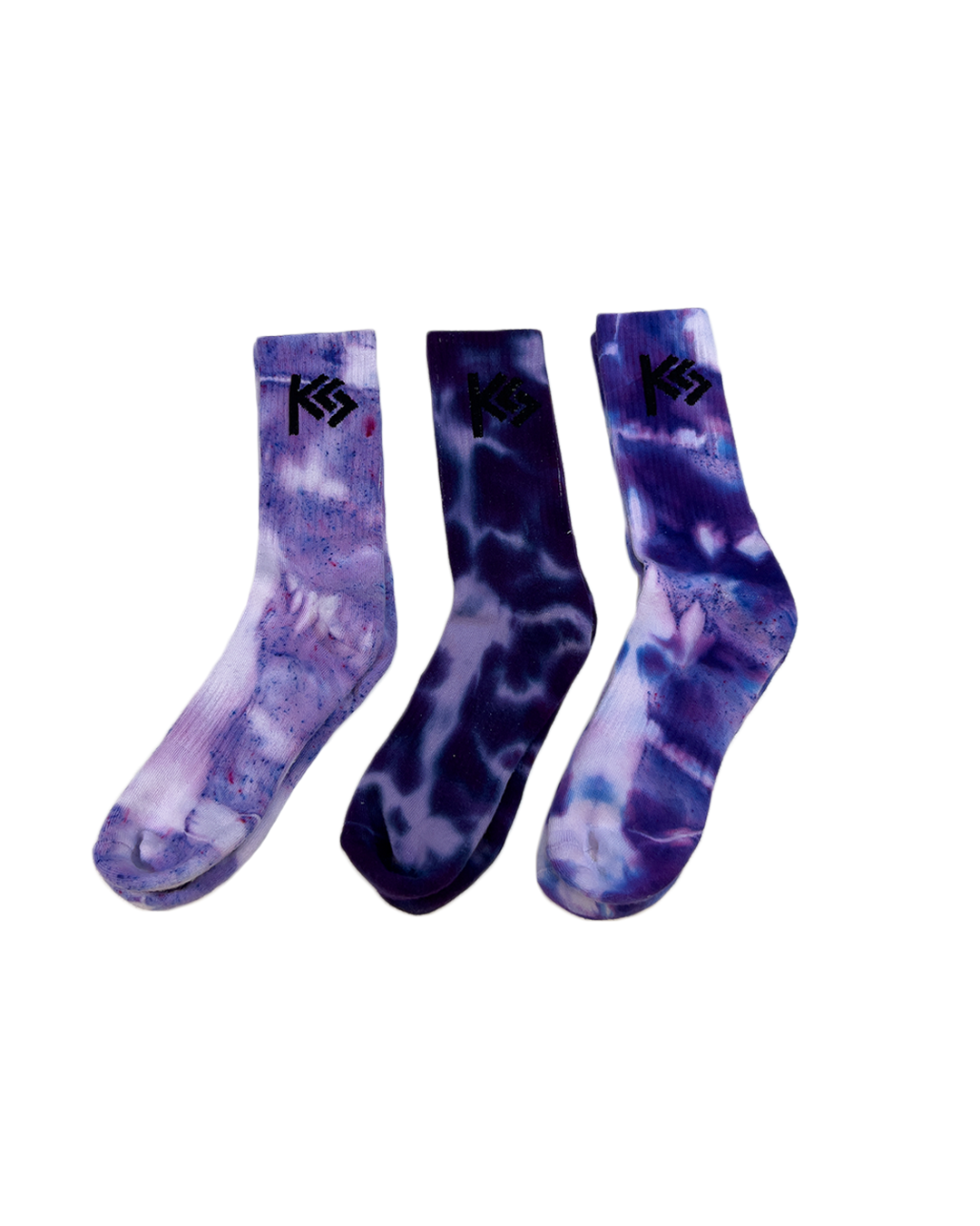 "Purple Rain" Hand-Dyed Crew Socks