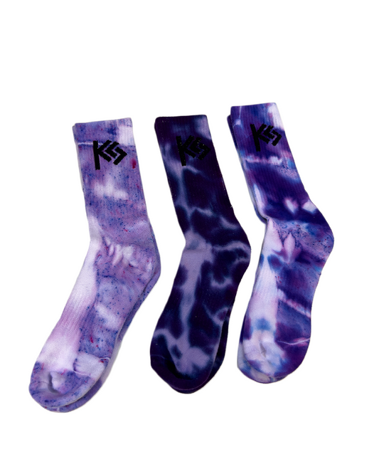 "Purple Rain" Hand-Dyed Crew Socks