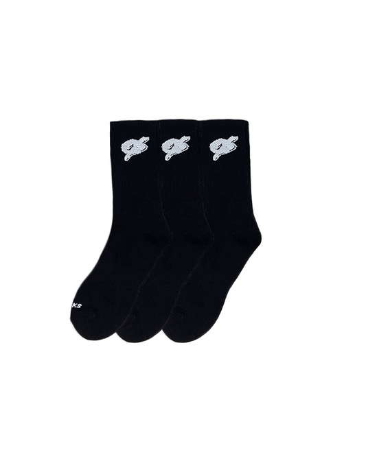 Black Ø Cushioned Everyday Crew Socks